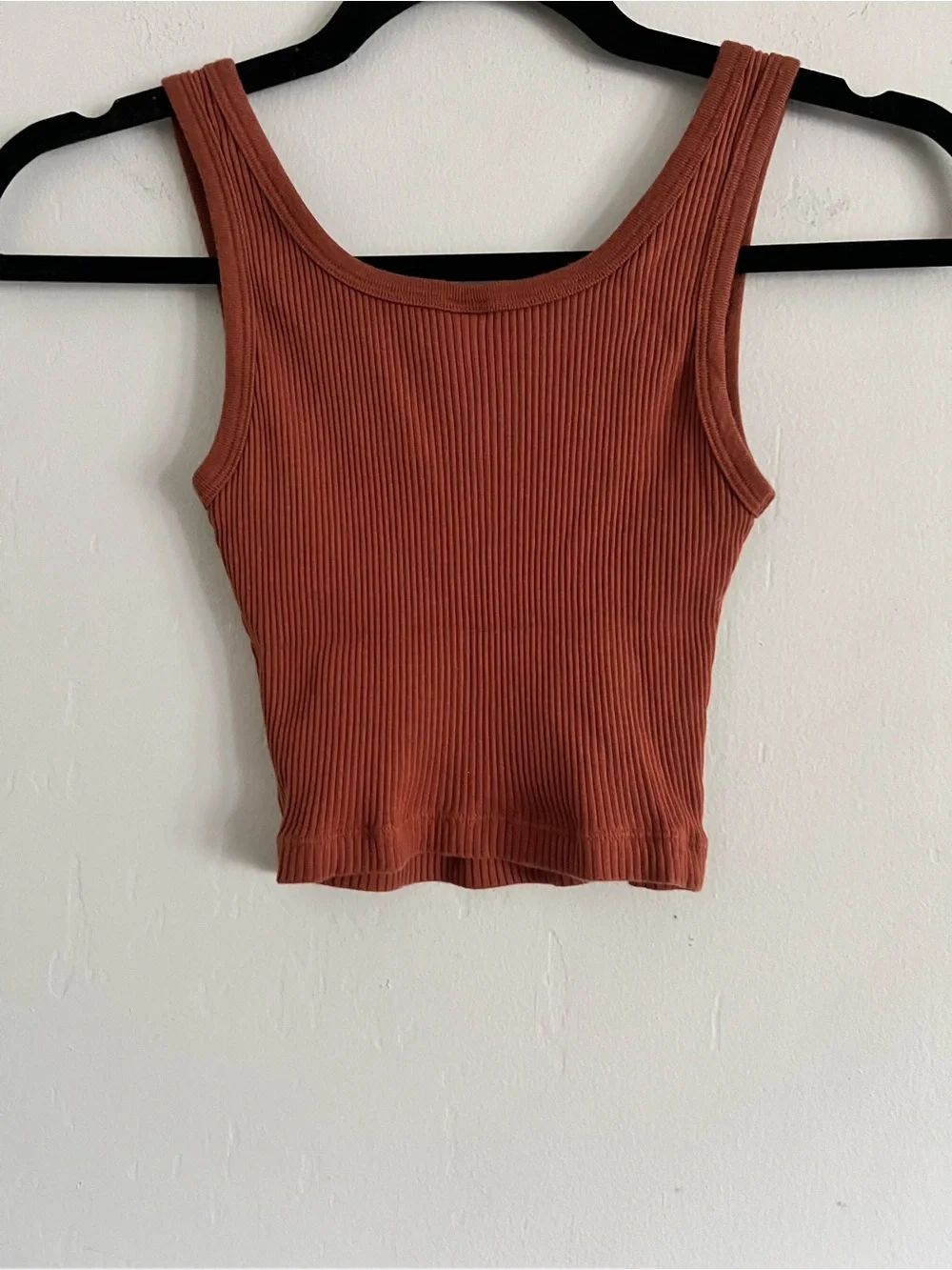 Uniqlo Ribbed Henley Neck Cropped Vest Top Sz X-Small